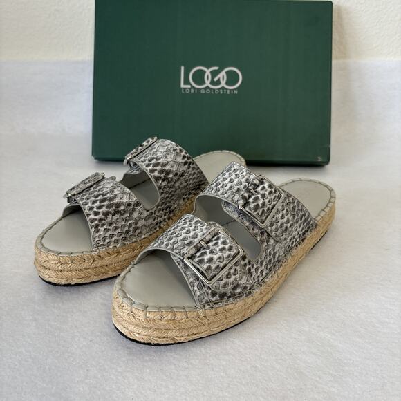 LORI GOLDSTEIN SANDALS LINDSAY WOMENS GRAY SNAKE PRINT‎ LEATHE 8M - Picture 2 of 7